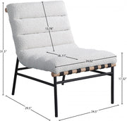 Burke Boucle Fabric Upholstered Accent Chair in Cream - 411Cream