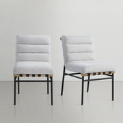 Burke Boucle Fabric Upholstered Dining Chair in Cream, Set of 2 - 590Cream-C