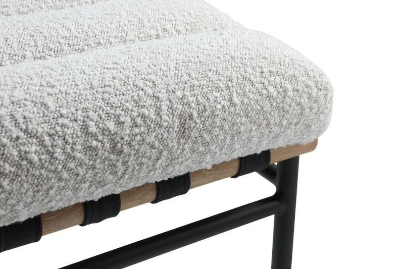 Burke Boucle Fabric Upholstered Dining Chair in Cream, Set of 2 - 590Cream-C