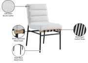 Burke Boucle Fabric Upholstered Dining Chair in Cream, Set of 2 - 590Cream-C