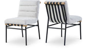Burke Boucle Fabric Upholstered Dining Chair in Cream, Set of 2 - 590Cream-C