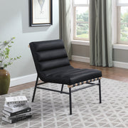 Burke Vegan Leather Upholstered Accent Chair in Black - 411Black