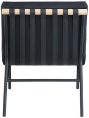 Burke Vegan Leather Upholstered Accent Chair in Black - 411Black