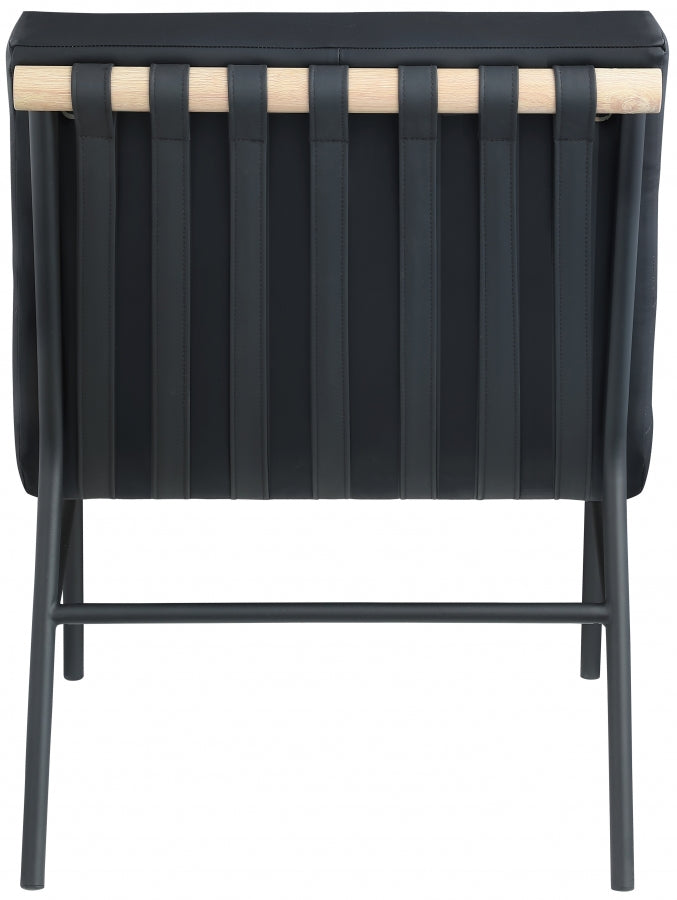 Burke Vegan Leather Upholstered Accent Chair in Black - 411Black