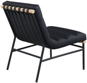 Burke Vegan Leather Upholstered Accent Chair in Black - 411Black