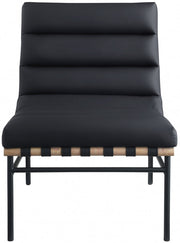 Burke Vegan Leather Upholstered Accent Chair in Black - 411Black
