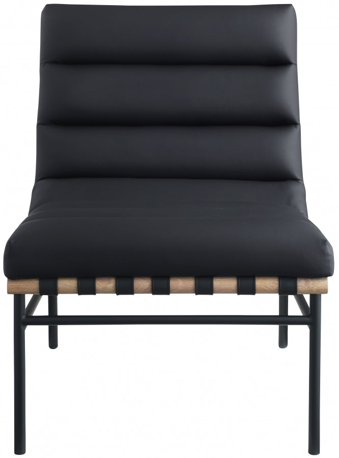 Burke Vegan Leather Upholstered Accent Chair in Black - 411Black