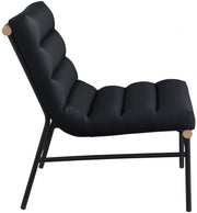 Burke Vegan Leather Upholstered Accent Chair in Black - 411Black