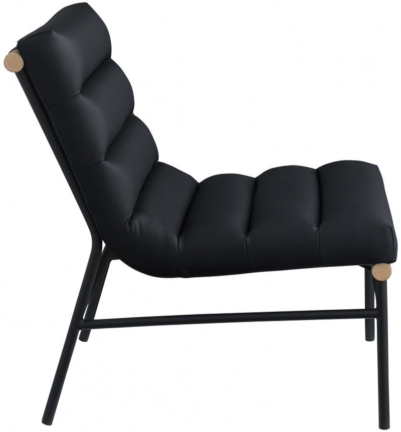 Burke Vegan Leather Upholstered Accent Chair in Black - 411Black