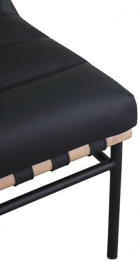 Burke Vegan Leather Upholstered Accent Chair in Black - 411Black