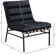 Burke Vegan Leather Upholstered Accent Chair in Black - 411Black