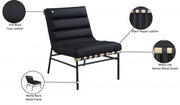 Burke Vegan Leather Upholstered Accent Chair in Black - 411Black