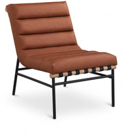 Burke Vegan Leather Upholstered Accent Chair in Cognac - 411Cognac