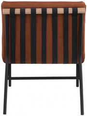 Burke Vegan Leather Upholstered Accent Chair in Cognac - 411Cognac