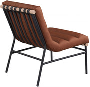 Burke Vegan Leather Upholstered Accent Chair in Cognac - 411Cognac