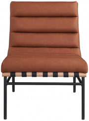 Burke Vegan Leather Upholstered Accent Chair in Cognac - 411Cognac