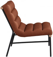 Burke Vegan Leather Upholstered Accent Chair in Cognac - 411Cognac