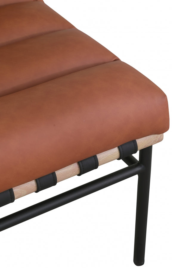 Burke Vegan Leather Upholstered Accent Chair in Cognac - 411Cognac
