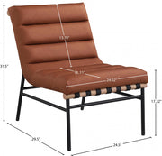 Burke Vegan Leather Upholstered Accent Chair in Cognac - 411Cognac