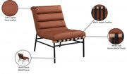 Burke Vegan Leather Upholstered Accent Chair in Cognac - 411Cognac