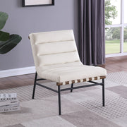 Burke Vegan Leather Upholstered Accent Chair in Cream - 416Cream