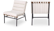 Burke Vegan Leather Upholstered Accent Chair in Cream - 416Cream