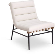 Burke Vegan Leather Upholstered Accent Chair in Cream - 416Cream