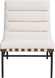 Burke Vegan Leather Upholstered Accent Chair in Cream - 416Cream