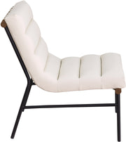 Burke Vegan Leather Upholstered Accent Chair in Cream - 416Cream