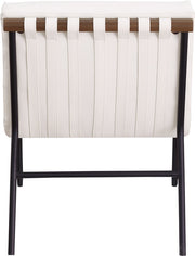 Burke Vegan Leather Upholstered Accent Chair in Cream - 416Cream