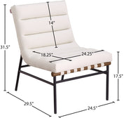 Burke Vegan Leather Upholstered Accent Chair in Cream - 416Cream