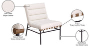 Burke Vegan Leather Upholstered Accent Chair in Cream - 416Cream