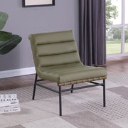 Burke Vegan Leather Upholstered Accent Chair in Olive - 416Olive
