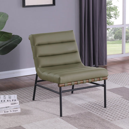 Burke Vegan Leather Upholstered Accent Chair in Olive - 416Olive