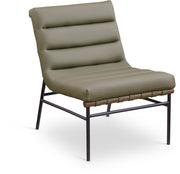 Burke Vegan Leather Upholstered Accent Chair in Olive - 416Olive