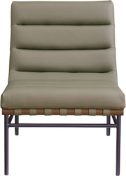 Burke Vegan Leather Upholstered Accent Chair in Olive - 416Olive