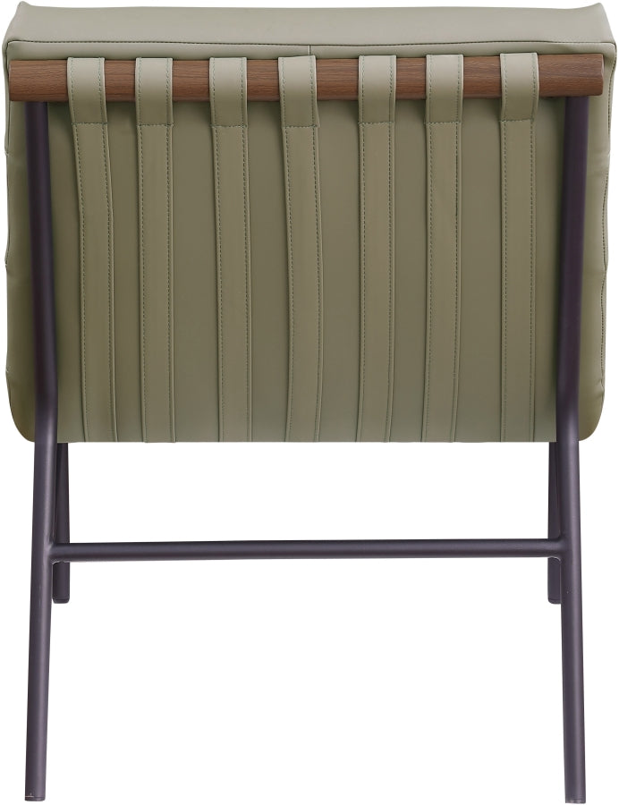 Burke Vegan Leather Upholstered Accent Chair in Olive - 416Olive