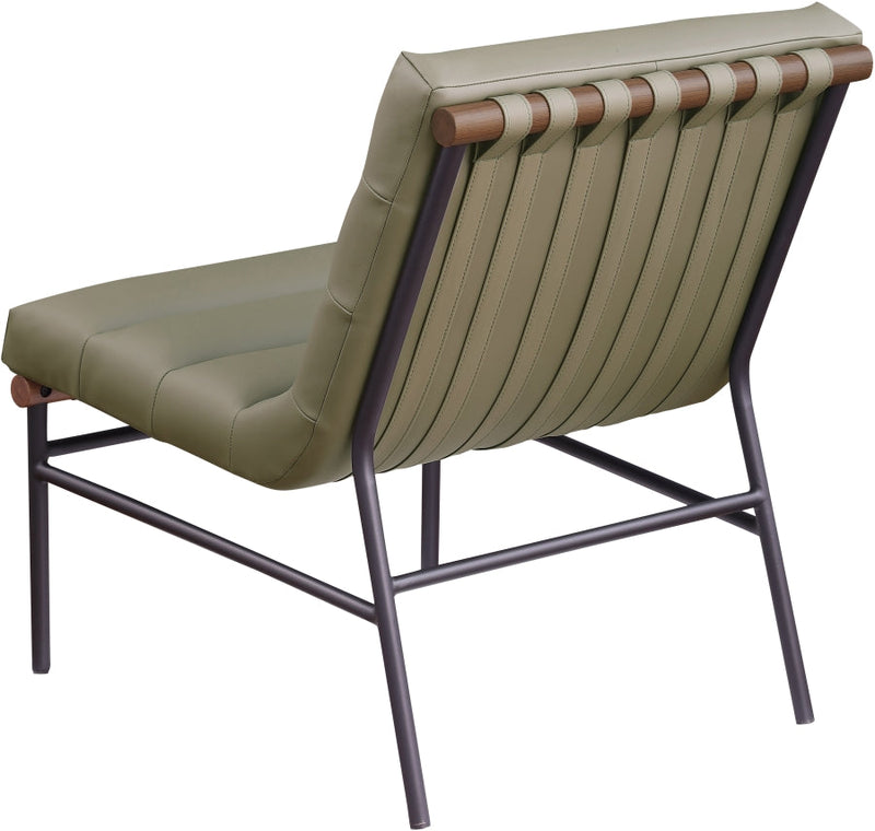 Burke Vegan Leather Upholstered Accent Chair in Olive - 416Olive