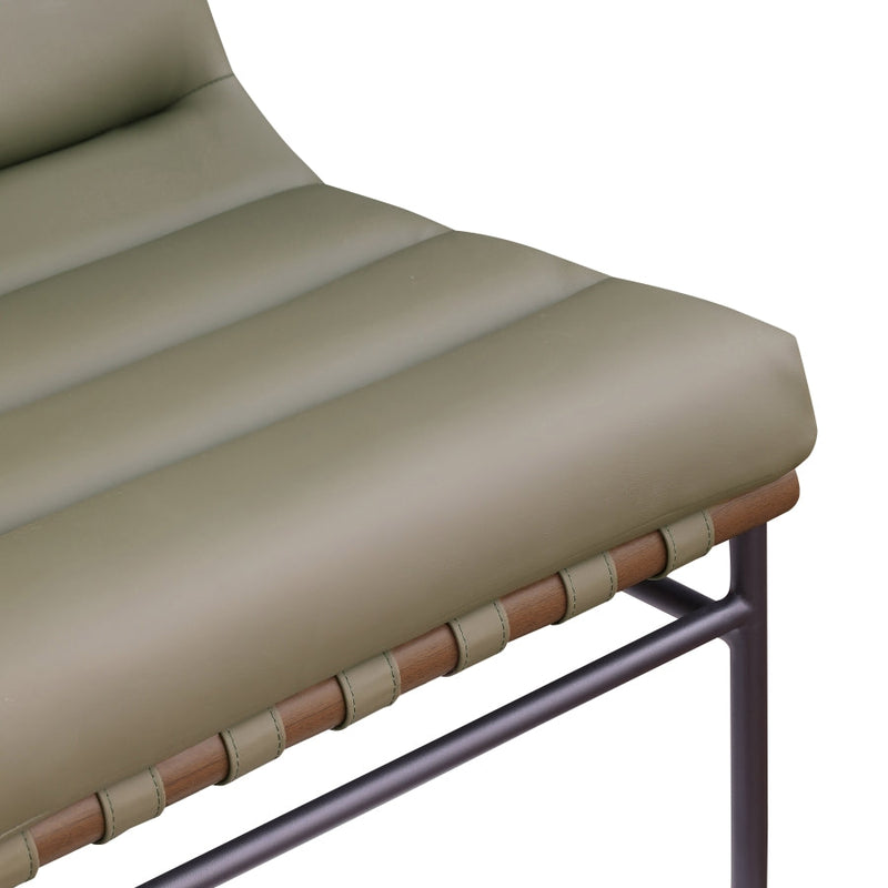 Burke Vegan Leather Upholstered Accent Chair in Olive - 416Olive