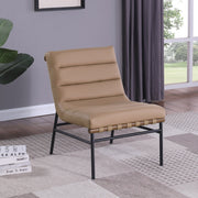 Burke Vegan Leather Upholstered Accent Chair in Tan - 416Tan
