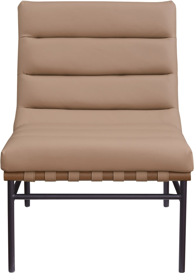 Burke Vegan Leather Upholstered Accent Chair in Tan - 416Tan