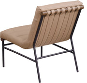 Burke Vegan Leather Upholstered Accent Chair in Tan - 416Tan