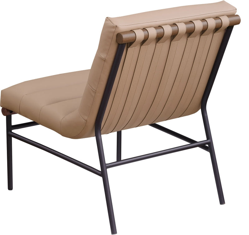 Burke Vegan Leather Upholstered Accent Chair in Tan - 416Tan
