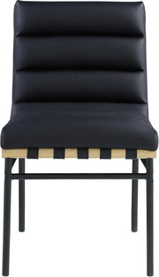 Burke Vegan Leather Upholstered Dining Chair in Black, Set of 2 - 590Black-C