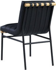 Burke Vegan Leather Upholstered Dining Chair in Black, Set of 2 - 590Black-C