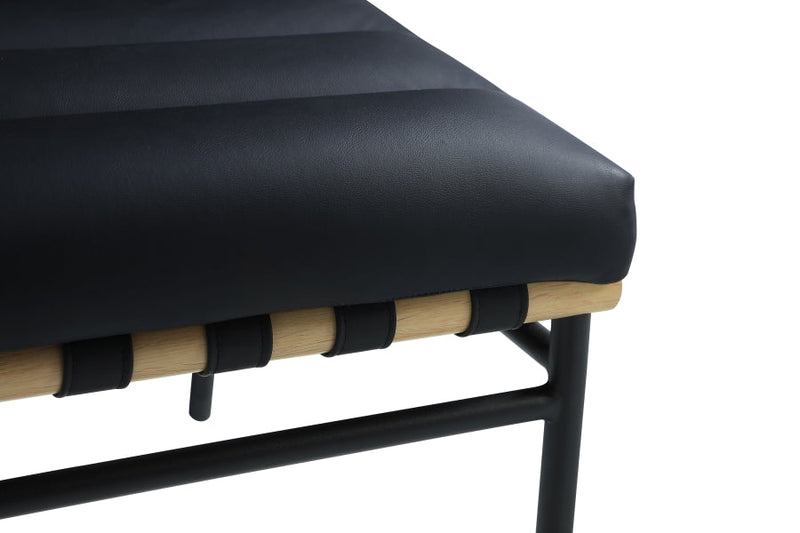 Burke Vegan Leather Upholstered Dining Chair in Black, Set of 2 - 590Black-C