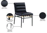 Burke Vegan Leather Upholstered Dining Chair in Black, Set of 2 - 590Black-C