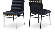 Burke Vegan Leather Upholstered Dining Chair in Black, Set of 2 - 590Black-C