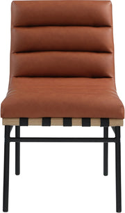 Burke Vegan Leather Upholstered Dining Chair in Cognac, Set of 2 - 590Cognac-C