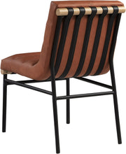 Burke Vegan Leather Upholstered Dining Chair in Cognac, Set of 2 - 590Cognac-C